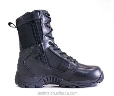 China 2020 Outdoor Travel Combat Army Black Leather British Military Boots , Full Kick Army Boots Grain Leather for sale