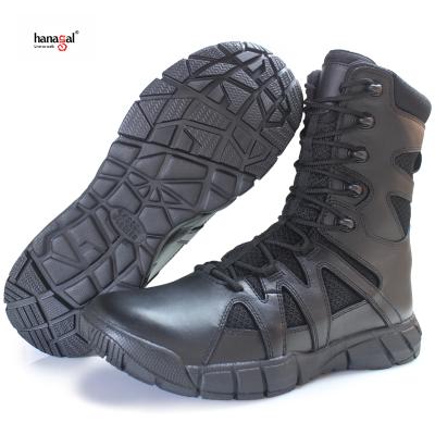 China full grain leather 1.6-1.8 with genuine leather shoes army military tactical boots breathable mesh design new black increase outdoor mens boots for sale