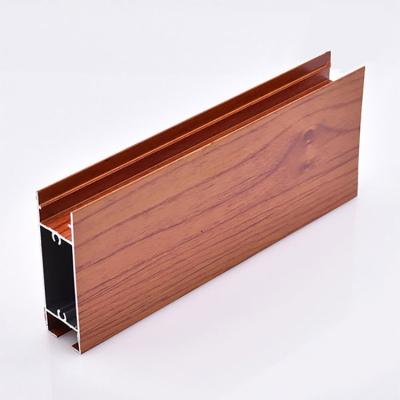 China High Quality And Guarantee Customized Wood Pattern Instrustrial Aluminum Profile For Sideboard Furniture for sale