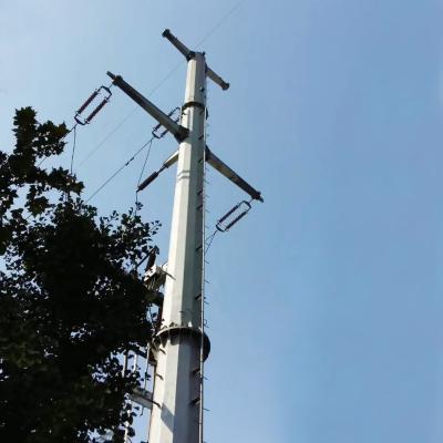 China Power transmission finely processed 10kv-220kv high voltage galvanized electricity tube pole tower is AC power transmission towers for sale