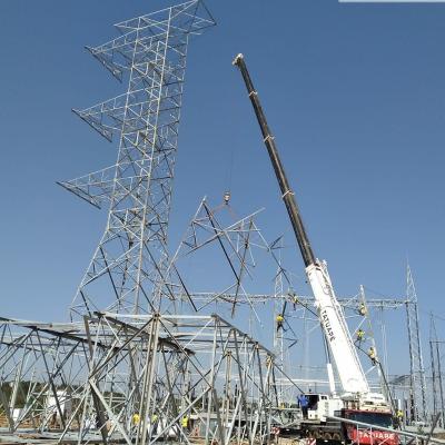 China Q235/Q345/SS400/ST37-2/ST52/Q420/Q460/S235JR/S275JR/S355JR Transmission Line 110kV 230kV Substation Structures Lattice Tower Pylons Steel Pole Masts for sale