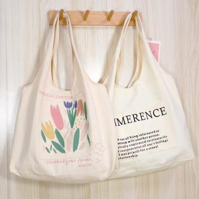 China Durable Hot Sale Manufacturer Canvas Tote Bags Printed With Floral Design for sale