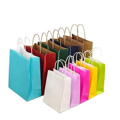 China Recyclable Recyclable Kraft Paper Bag With Your Own Logo , Custom Shopping Paper Bag For Food With Handle for sale