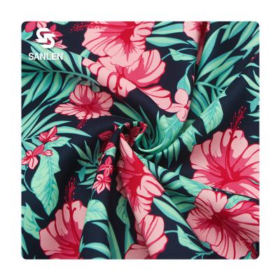 China Waterproof 75D Peach Skin Unbrushed Tablecloth Forest Flower Printed Outdoor 100% Polyester Pongee Custom Digital Print Fabric For Jacket for sale