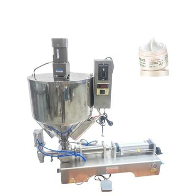 China Food SHANGHAI JD Semi Automatic Piston Filler Shampoo-Cream Paste Pneumatic Filling Machine With Heat Mixing Stirring for sale