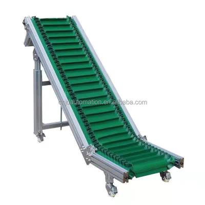 China OEM Z Type Automatic Belt Conveyor , Lifting Slope Bucket Lift Belt Conveyor System Skirt Conveyor 100 for sale