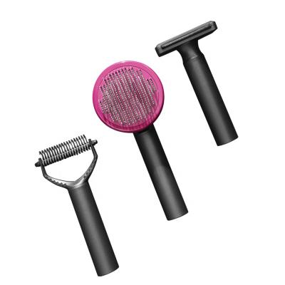 China Double Sided Deshedding Dematting Pin And Pet Brush Comb Set Viable Pet Hair Massage Grooming Tool for sale