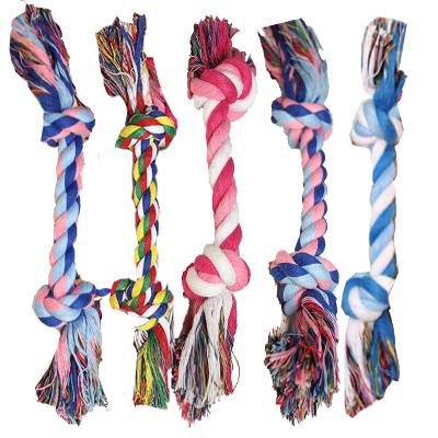 China Braided Toy Rope Dog Toys Dog Dog Chew Rope Knot Bone Durable Cotton Braided Toy Pet Viable Favorite for sale