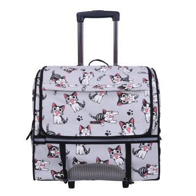 China Breathable Space Capsule For Dog Cat Pet Travel Carrier Backpack Colorful Pet Trolley Bag With The Use Of Two Wheels Methods for sale