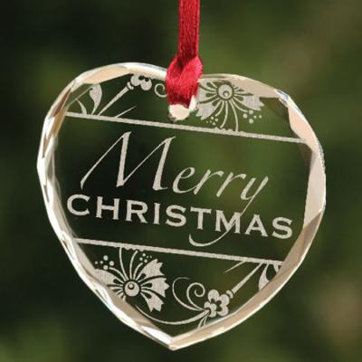 China Christmas Ornament Opens Clear Glass Christmas Facet Flat Ornament For Hanging Chrismas Tree K9 Crystal Pendans Decoration for sale