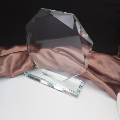 China New K9 Crystal Octagon Blank Crystal Trophy Custom Europe HBL Award Crystal Shield Trophy For Business Gift for sale