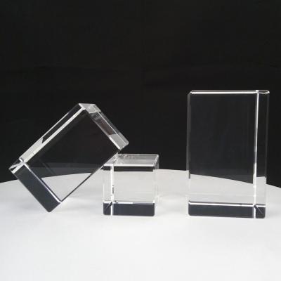 China All Glass High Quality Clear Empty Crystal Block Cube Regions HBL Crystal Empty Cubes for sale