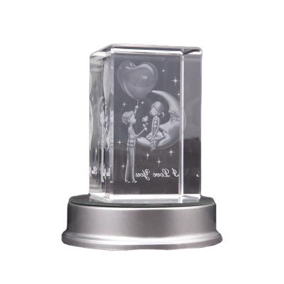 China Europe wholesale customized crystal 3d laser engraved clear crystal K9 block cube souvenir for sale