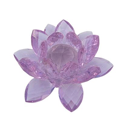 China Beautiful Europe Purple Crystal Lotus Flower For Wedding Gift for sale