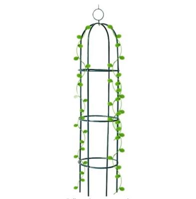 China Outdoor Decoration Litgrow Tower Obelisk Garden Trellis 6.3 Feet Tall Plant Support Trellis and Flower Racks, Dark Green Plant Tower for sale