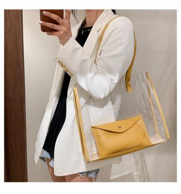 China Transparent water-resistant summer bag women large 2022 fashion large-capacity shoulder handbags one of new fashion popular Korean version for sale