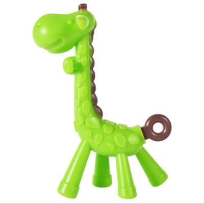 China Eco-friendly Baby Giraffe Tooth Gel Babies Exercise To Bite Gel Toys Soft Silicone Bars Molar Gum for sale