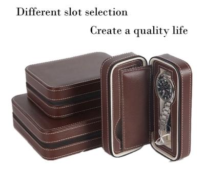 China PU 8 Watch Hand Zipper Receiving Bag PU Wooden Display Watch Box for sale