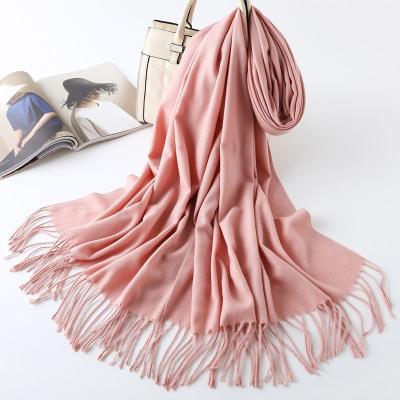 China Neutral/Both men and women YouYe wholesale 200*70cm winter shawls pashmina polyester cashmere scarf with tassel for sale