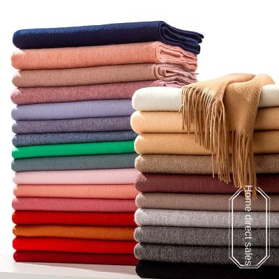 China Wholesale 300g Non-toxic Women's Solid Color Cashmere Scarf Fashion Autumn And Winter Warm Thickened Shawls Scarves New for sale