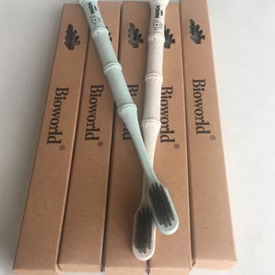 China Manufacturer Best Quality Cartoon Panda Fiber Bamboo Fine Home Adult Bamboo Charcoal Soft Toothbrush for sale