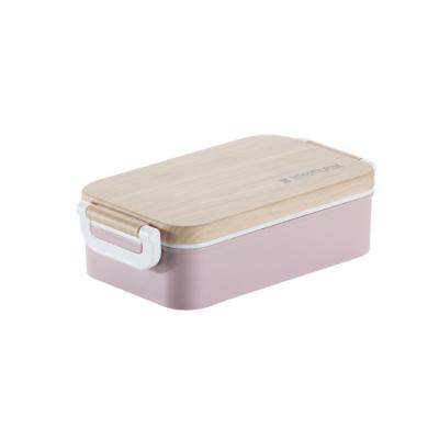 China Portable Rectangular Wooden Student Lunch Box Cool Storage Lunch Box Office for sale