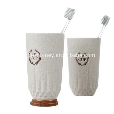 China Sustainable Wheat Straw Toothbrush Cup Customized Color Logo Design 100% Biodegradable Material Are Welcome for sale