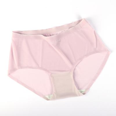 China Viable Ultra-thin Pure Silk Underwear Color Waist Ladies Seamless Breathable Panties for sale