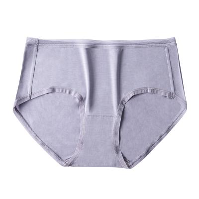 China Sustainable Comfortable High End Simple Pure Elastic Waist Women's Breathable Cotton Briefs for sale