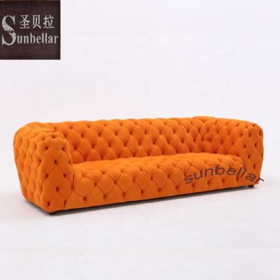 China Tufted Sofa L Shape Sofa Set Living Room Sofa Velvet Chesterfield Fabric Tufted New Design Home Furniture for sale