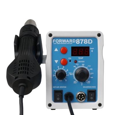 China Fast Heating 878D Hot Air Heat Gun FORWARD BGA Soldering Station Rework Fast Heating For SMD SMT Solder Soldering Repair for sale