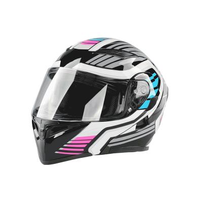 China OFUN  Printing Pattern Open Face Motorcycle Helmet Flip Up Helmet for sale