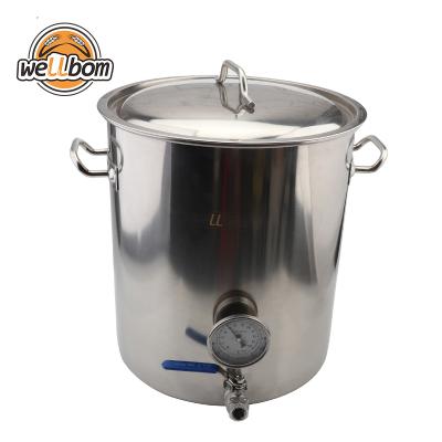 China food & Beverage factory stainless steel 30l 40L all in one pot brewing system home brewing equipment with one piece fittings for sale