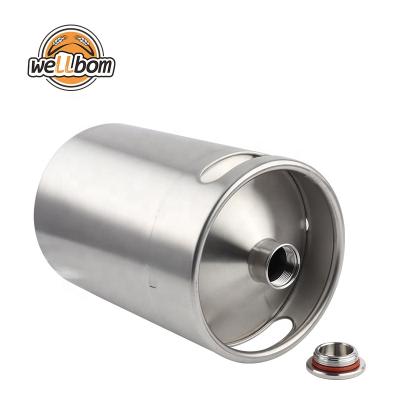 China 2L Barrel Shaker Wholesale 304 Stainless Steel 5L Mini Keg Beer Growler Portable Mini Beer Bottle for sale