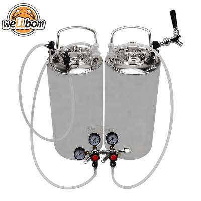 China Sustainable 5 Gallon Dual Home Brew Beer Barrel Cornelius Kegs Kit System for sale