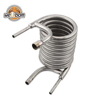 China Eco-friendly Stainless Steel Home Brew Tube Heat Exchanger Cooling Coil Copper Counterflow Wort Chiller for sale