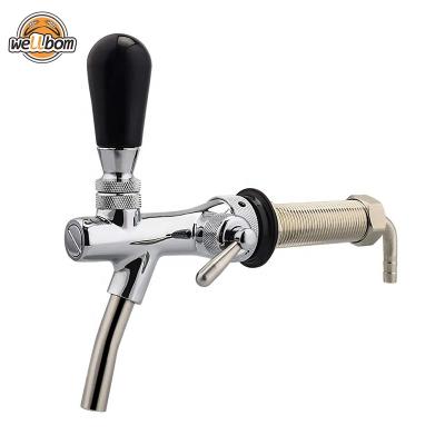 China 100mm/130mm Long Leg Stainless Steel Draft Beer Tap Adjustable Stocked Tap for sale