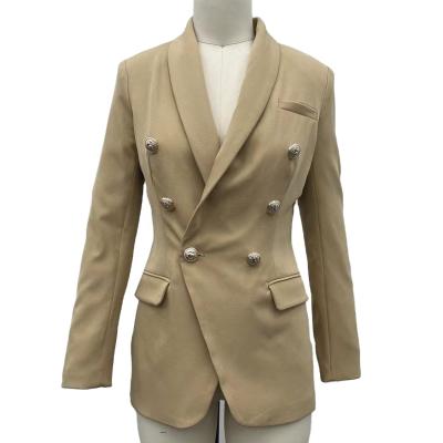 China Anti-wrinkle best-selling tweed gold button woven blazer for sale