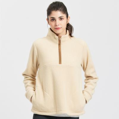 China Breathable Outdoor Winter Half Stand Collar Women Sherpa Sweatshirt for sale