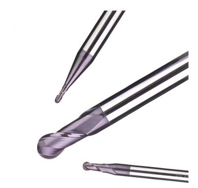 China HRC60 Carbide 2 Flute Ball Nose End Mill for Metal Face and Slot Machining for sale