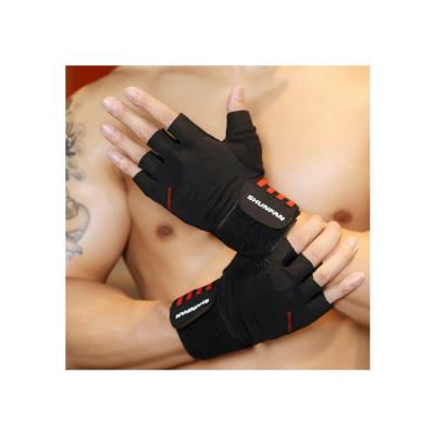 China Factory Direct Unisex Half Finger Gloves With Spots Adjustable Gym Fitness Workout Wrist Wrap Male Weightlifting Gloves for sale