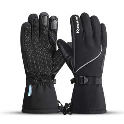 China Sports Soft Black Fleece Ski Gloves Men Women Polar Waterproof Winter Snow Glove for sale