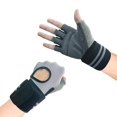 China Wear-Resistant/Breathable/Sweat Absorption Hot Selling Integrated Wrist Wraps Full Palm Protection Weightlifting Gloves for sale