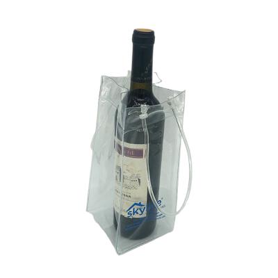 China Quick Viable Wine Ice Bag PVC Cooler Bag For Wine Bottle Beer Champagne Bucket Drink Bottle Cooler for sale