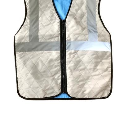 China Zipper Up Vis Reflective Fasteners Workwear Evaporative Cooling Vest for sale