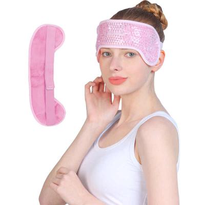 China Plush Fabric and Flexible PVC Gel Bead Head Wraps Reusable Ice Pack Gel Bead Adjustable Microwavable Heating Cooling Cold Pack for sale