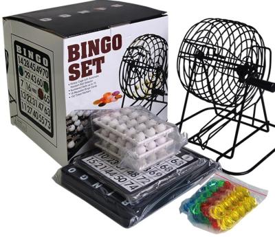 China Plastic Iron Bingo Set 75 Ball Lottery Machine Draw Machine With Steel Cage Raffle Bingo Game Set for sale