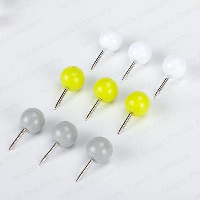 China Plastic+Metal Pin Hot Sell High Quality Colorful Round Plastic Head Card Push Pins For Office School Ball Head Pins for sale