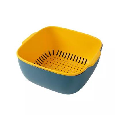 China Viable Sink High Quality Fruit And Vegetable Double-Layer Basket Fruit And Vegetable Cleaning Tools for sale