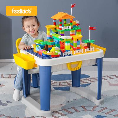 China Educational Kindergarten Toy Feelikds DIY plastic building bricks play table building blocks indoor table for sale